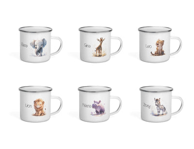 Emaille Tasse Safari Tiere

