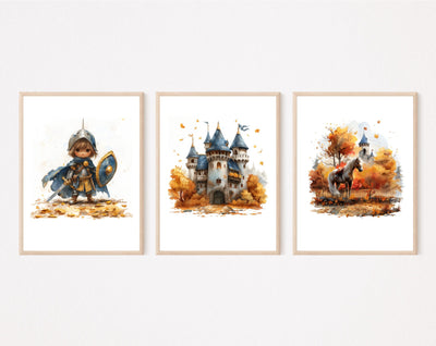 Ritter Burg Pferd Kinder Poster Set 