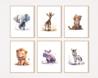 Safari Tiere 6er Set Poster