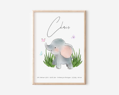 Geburtsposter Elefant