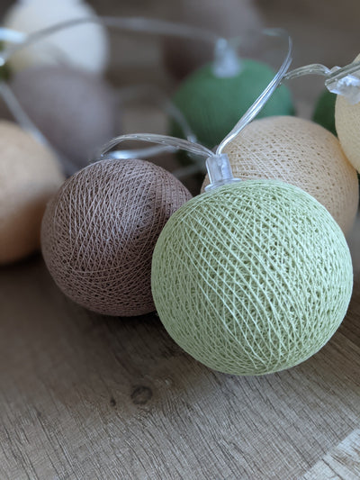 Baumwoll Lichterkette Pastelfarben
