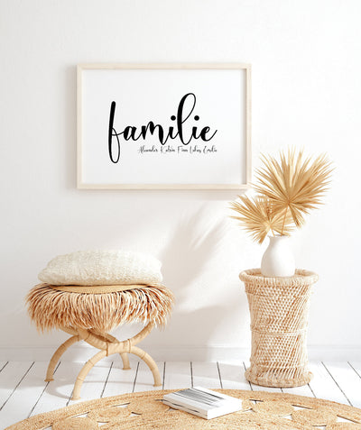Familienposter mit Namen Querformat
